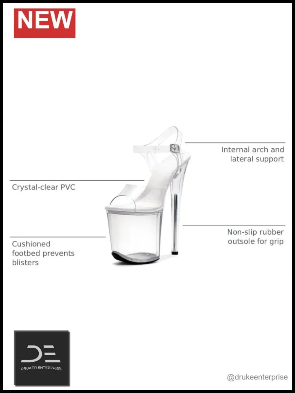 8 Inch Platform Sandals Stiletto Heel Women's Exotic Dance Shoe
